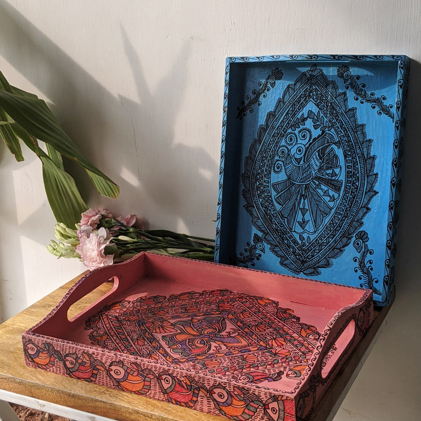 Hand-Painted Wooden Trays