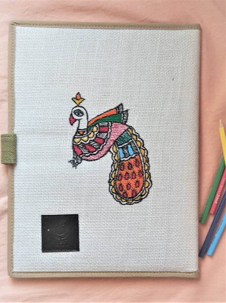 Madhubani Painting Jute File Folder