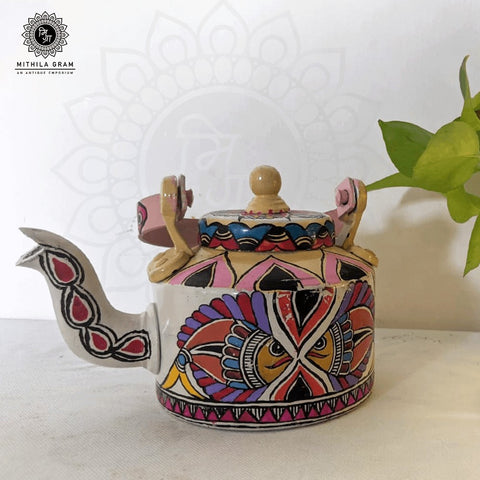 Hand Painted Decorative Fish Kettle Mithila Gram