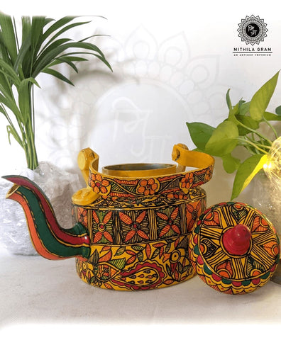 Hand Painted Decorative Kettle Mithila Gram