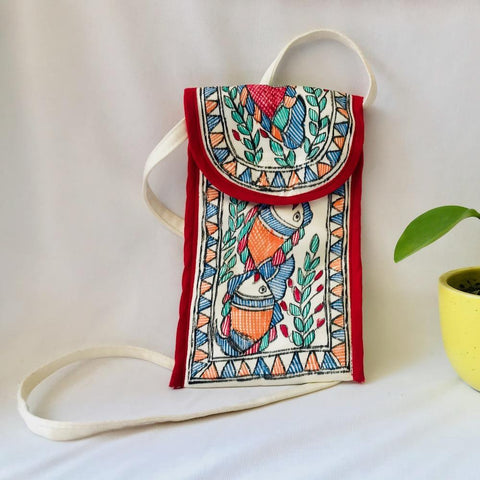 Hand Painted Sling Bag Mithila Gram