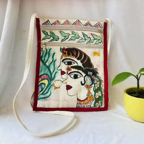 Hand Painted Sling Bag Mithila Gram