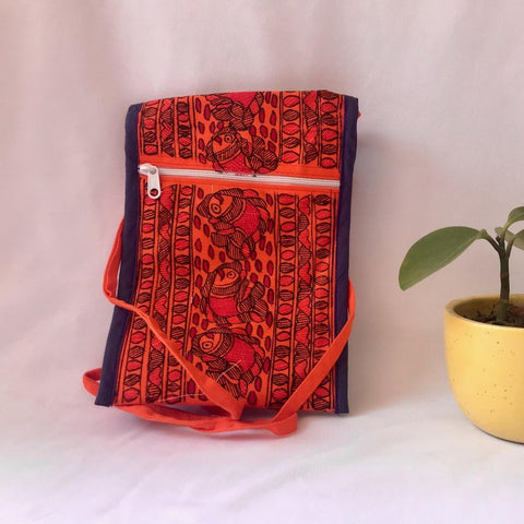 Hand Painted Sling Bag Mithila Gram