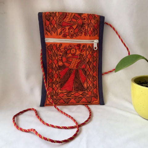 Hand Painted Sling Bag Mithila Gram