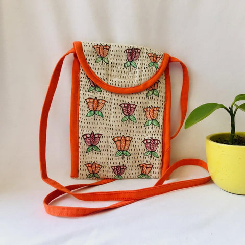 Hand Painted Sling Bag Mithila Gram