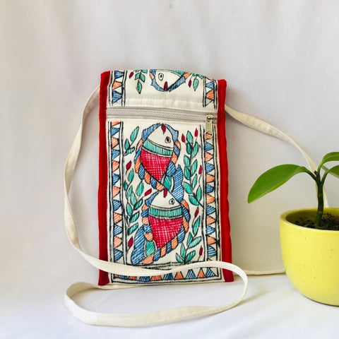 Hand Painted Sling Bag Mithila Gram