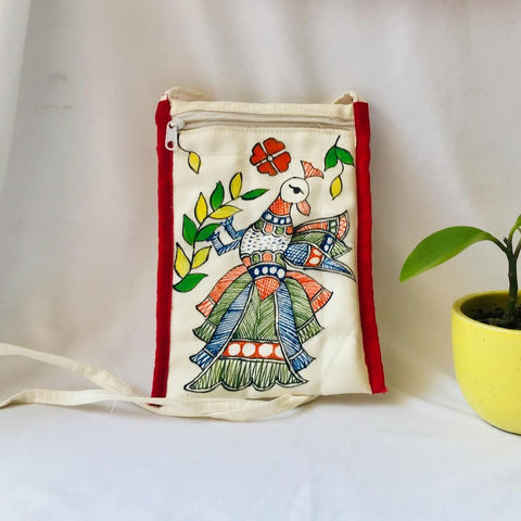 Hand Painted Sling Bag Mithila Gram