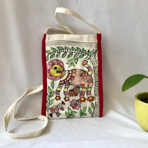 Hand Painted Sling Bag Mithila Gram