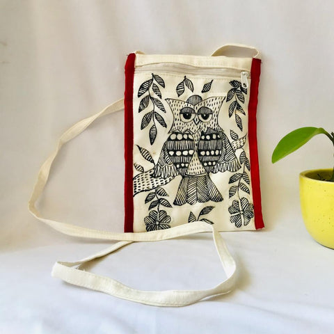 Hand Painted Sling Bag Mithila Gram