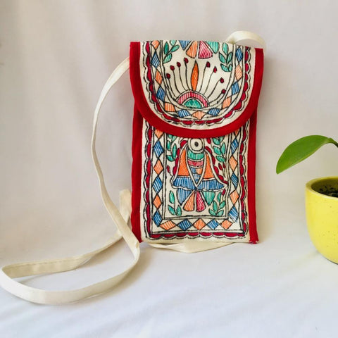 Hand Painted Sling Bag Mithila Gram