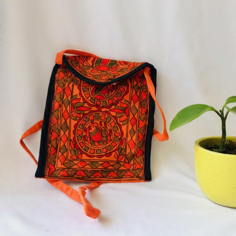 Hand Painted Sling Bag Mithila Gram