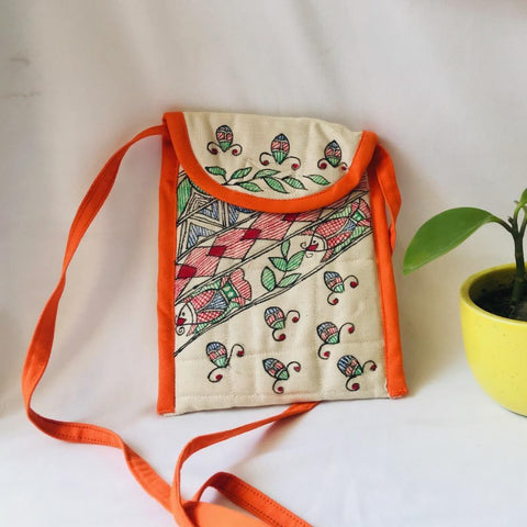 Hand Painted Sling Bag Mithila Gram