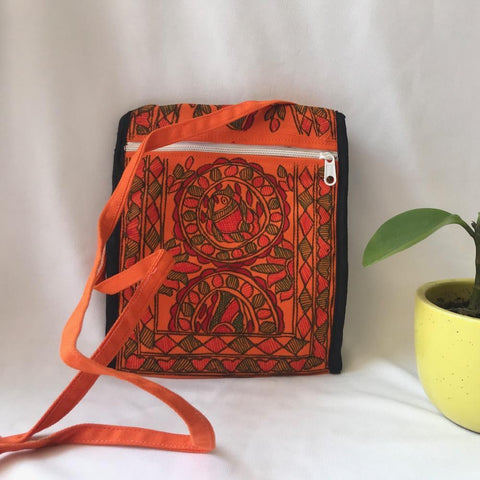 Hand Painted Sling Bag Mithila Gram