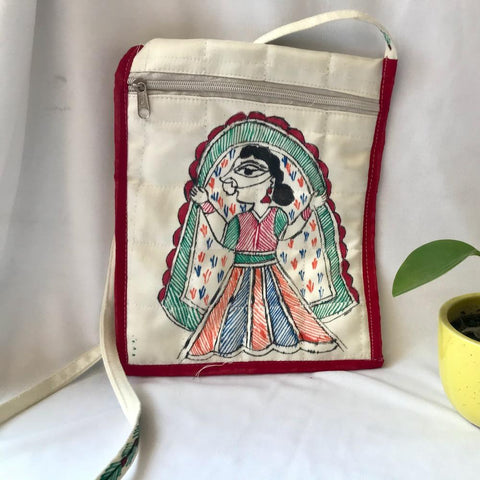 Hand Painted Sling Bag Mithila Gram