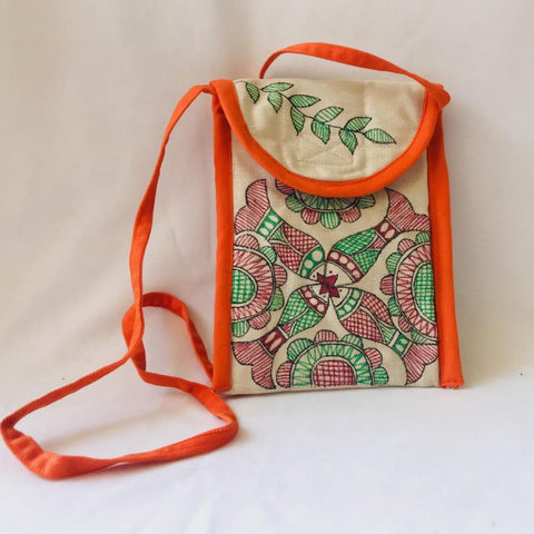 Hand Painted Sling Bag Mithila Gram