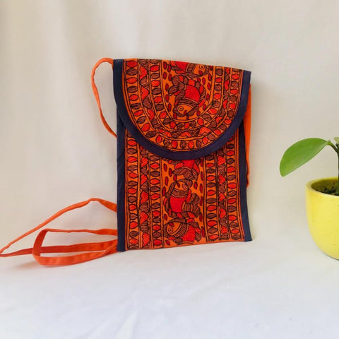 Hand Painted Sling Bag Mithila Gram