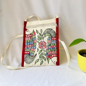 Hand Painted Sling Bag Mithila Gram