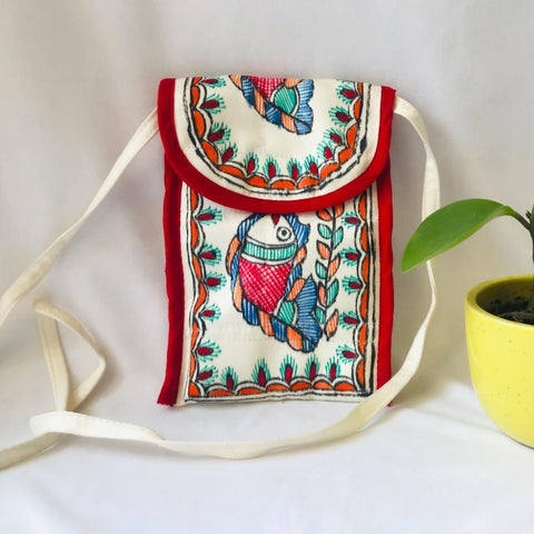 Hand Painted Sling Bag Mithila Gram