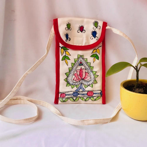 Hand Painted Sling Bag Mithila Gram