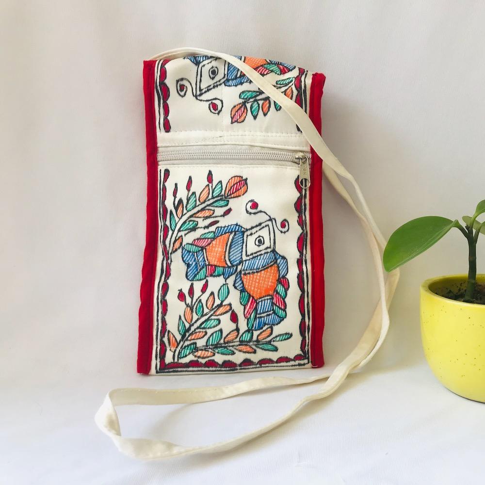 Hand Painted Sling Bag Mithila Gram