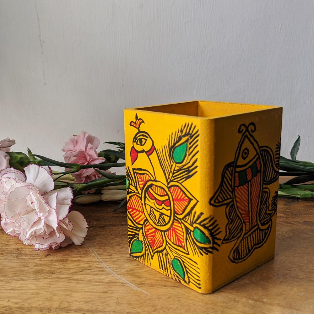 Handcrafted Pen Stand Mithila Gram