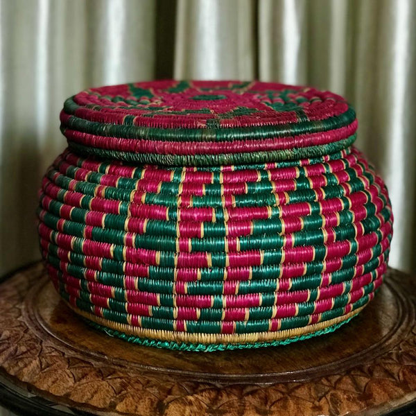 Handcrafted Sikki Grass Medium Storage Mithila Gram