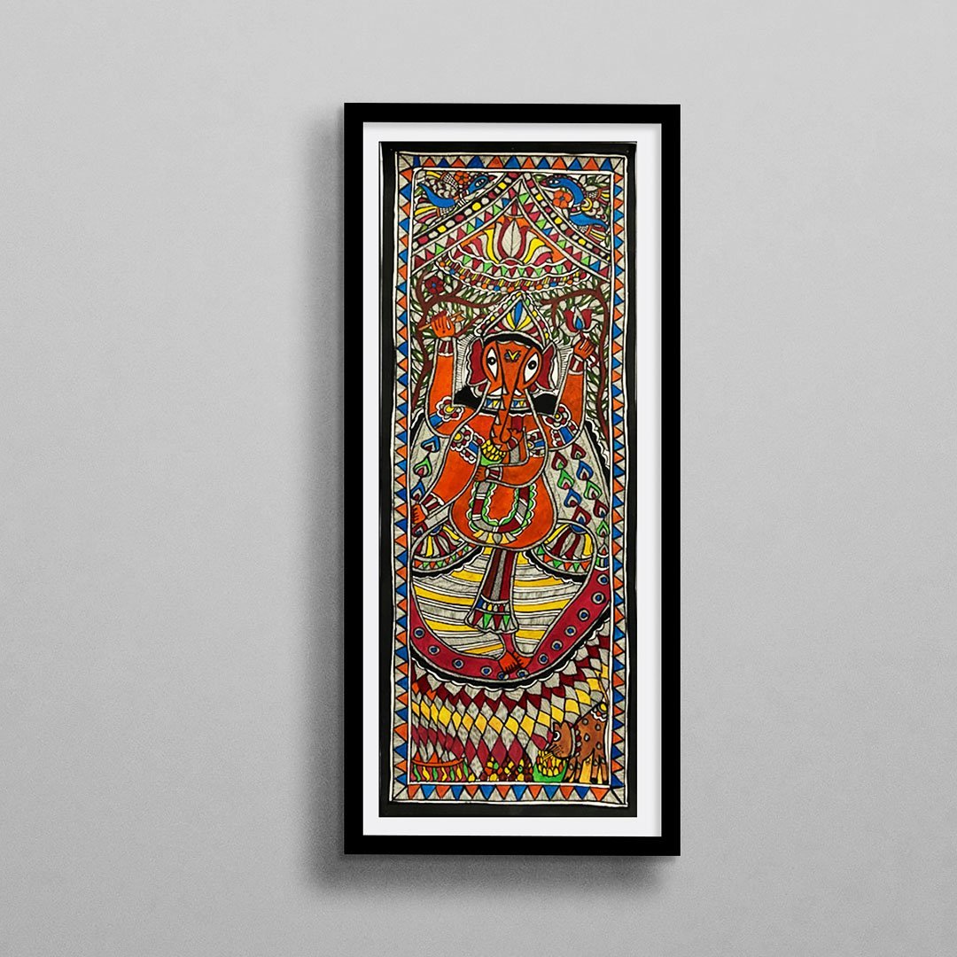 Handmade Paper Ganesha Poster Mithila Gram