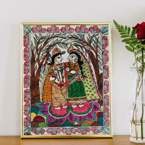 Handmade Paper Krishna Poster Mithila Gram