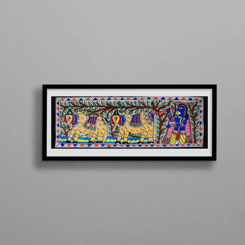 Handmade Paper Krishna Poster Mithila Gram