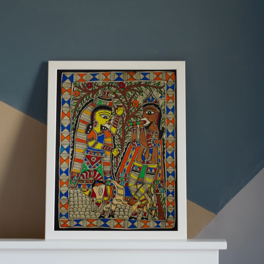 Handmade Paper Krishna Poster Mithila Gram