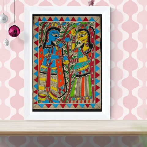 Handmade Paper Krishna Poster Mithila Gram