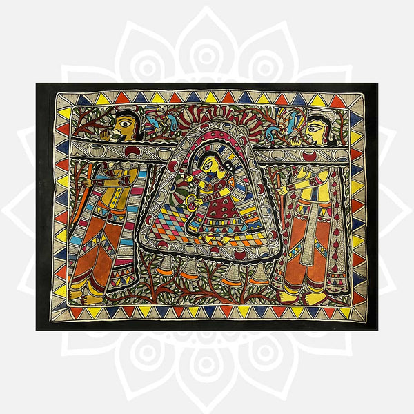 Handmade Paper Radha Poster Mithila Gram