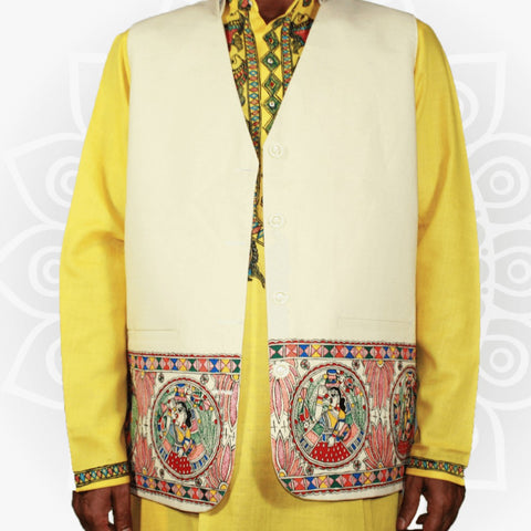 Handpainted Cotton Kurta Mithila Gram