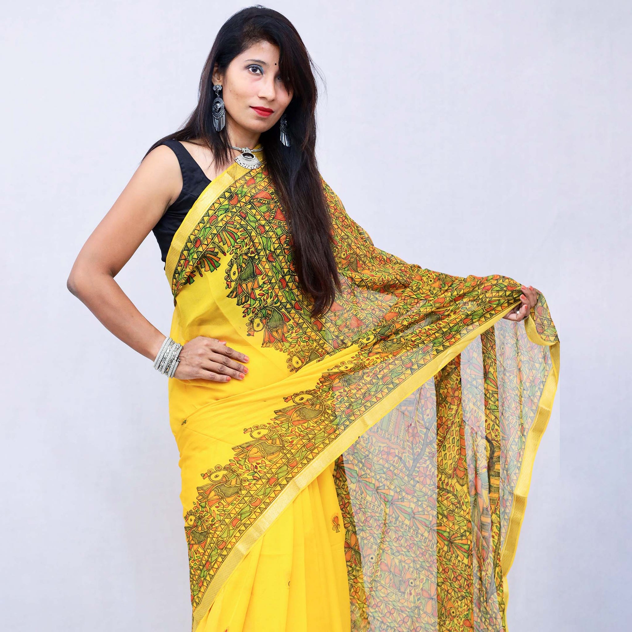 Tussar Silk Madhubani Sarees Online Upto 40% OFF in India – Dailybuyys