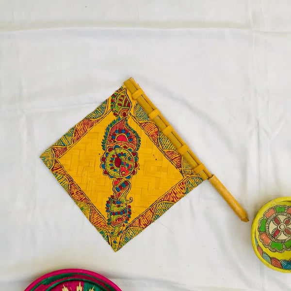 Madhubani Painted Handfan Mithila Gram