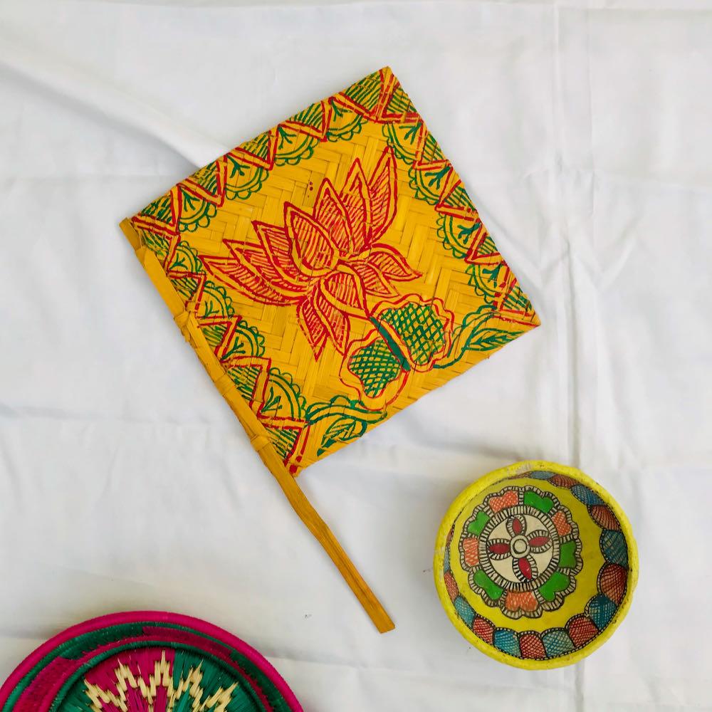 Madhubani Painted Handfan Mithila Gram