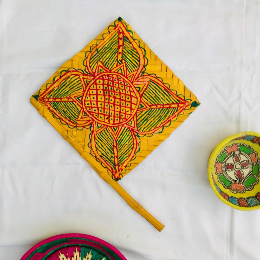 Madhubani Painted Handfan Mithila Gram