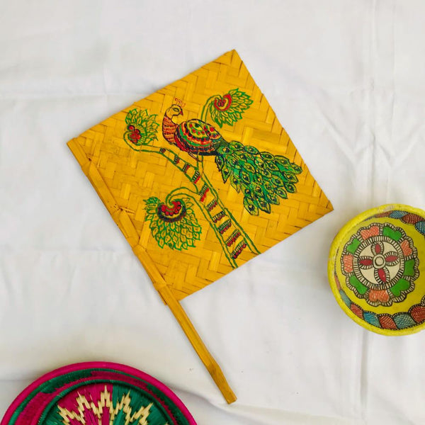 Madhubani Painted Handfan Mithila Gram