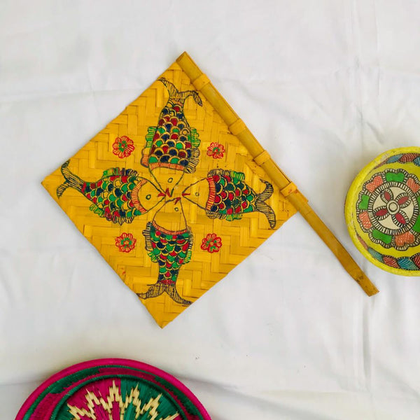 Madhubani Painted Handfan Mithila Gram