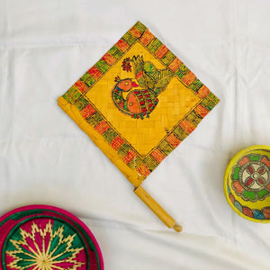 Madhubani Painted handfan Mithila Gram