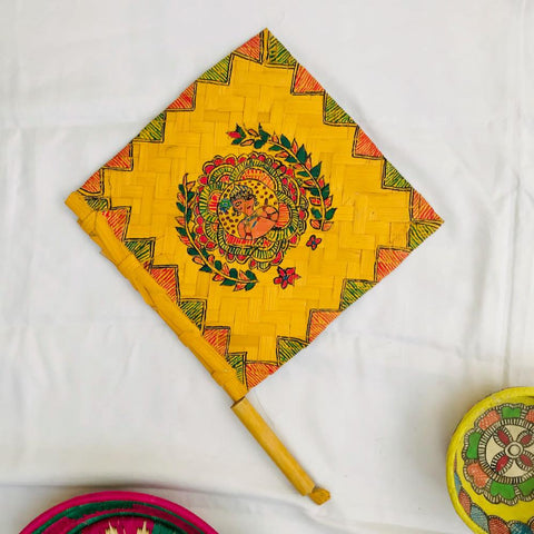 Madhubani painted Handfan Mithila Gram